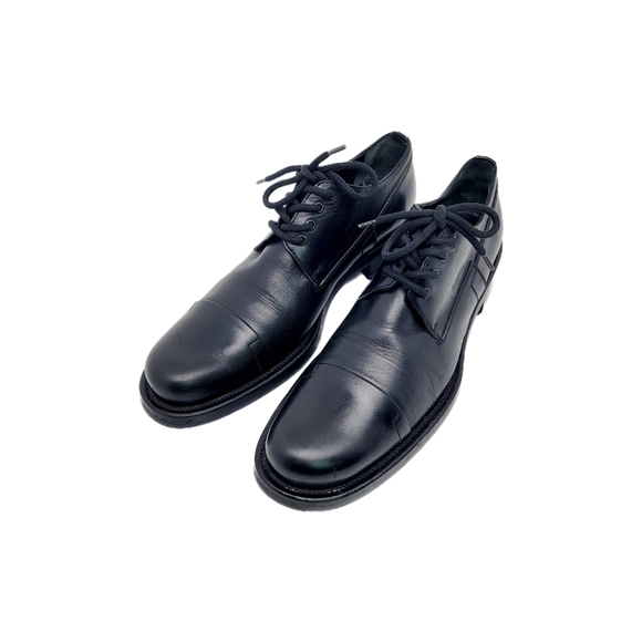 Prada Black Leather Oxfords Lace Up Shoes Size 7 US 37.5 EU - Picture 5 of 8
